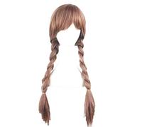 2021 New Long Braiding Elsa Anna Wig Cosplay Anime Synthetic Hair Heat Resistant Halloween Costume Brown Blonde Braided Wigs OneSize Annawig