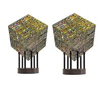 2021 New Magik Chroma Cube Glass Sculpture, Glass Cube Statue,Dichroic Vertical Crystal Sculpture, The Most Beautiful and Special Art Gift,Magik Chroma Cube Glass Sculpture (2pcs Yellow)
