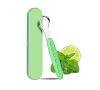 2021 New Version Tongue Scraper Cleaner for Adults & Kids, Medical Grade Metal Tongue Brushes Set for Fresh Breath Dental Eliminate Bad Breath in Seconds (Green)