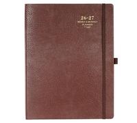 2021 Planner - Weekly/Monthly Planner, 8.5" x 11", Soft Leather cover with Thick Paper, Back Pocket with 24 Notes Pages - Brown