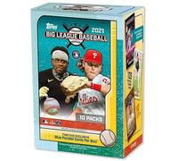 2021 Topps Big League Baseball 10 Pack Blaster Trading Card Box (5 Exclusive Blue Parallel Cards)