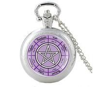2021 Trend Star of David Pendant Israel Judaism Quartz Pocket Watch Religious Charms for Men and Women Christmas Gifts PA670-Silver