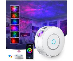 [2021 Upgrade]LED Smart Star Projector, 3D Star light Projector Galaxy, Voice Control/Silent Design Starry Night Light with Alexa&Google Home, for Kid