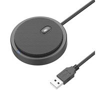 2021 Upgraded USB Conference Microphone for Computer, 360° Omnidirectional Condenser Mic with Mute Key, Great for Video Conference, Gaming, Chatting, Skype, Plug & Play, Windows macOS, Ideal for Gift