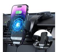 [2021 VERSION] ZeeHoo 15W Fast Wireless Car Charger,Auto-Clamping Car Mount&Built-in Cooling Fan,Windshield Dash Air Vent Phone Holder Compatible For iPhone 12/Mini/11/Pro Max/XS/XR/X/8,Samsung S10/S9