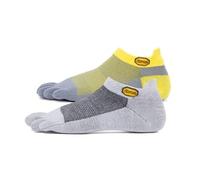 2021 Vibram FiveFinger No Show Socks - TWIN PACK - Grey/Yellow and Light Grey