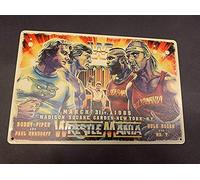 2021 Vintage Metal Signs Wrestlemania 1 Hogan Mr T Roddy Piper Metal Tin Sign Poster Large Nostalgic tin Sign Man cave Wall Decoration 8x12 inch