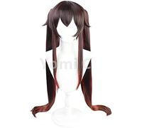 2022 2021 Game Genshin Impact Hutao Wig Anime Cosplay Hair Halloween Wig Cap Long Hair Double Ponytail Brown
