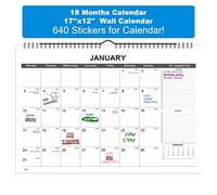 2022-2023 Home Planner Calendar 18 Months Wall Calendar Family Monthly Organizer with Stickers,Covers March 2022 to August 2023,Twin-Wire Binding,Thick & Sturdy Paper,Large Ruled Block,Size 17" x 12"