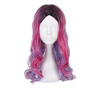 2022 Descendants 3 Women Audrey Curly Wig Cosplay Costume Adult Mixed Colors Heat Resistant Synthetic Hair Halloween Party Wigs