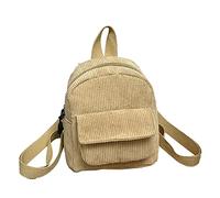 2022 Fashion Velvet Solid Backpack Corduroy Backpack over The Shoulder Bags for Men (Khaki, One Size)