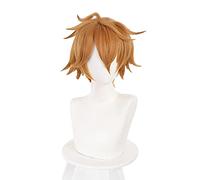 2022 Genshin Impact Tartaglia Cosplay 30cm Short Christmas Brown Wig Cosplay Anime Wigs Heat Resistant Synthetic Wigs Halloween