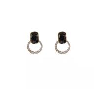 2022 Geometric Full Earrings Simple Ear Studs Luxury Design Retro Hong Kong Style Elegant Internet Celebrity
