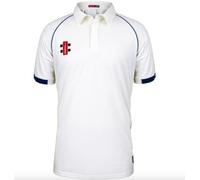 2022 GN Matrix V2 Short Sleeve Match Playing Shirt - Ivory/Navy (Medium)