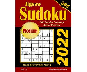 2022 Jigsaw Sudoku: 365 Medium Puzzles for Every Day of the Year : Keep Your Brain Young (Game Calendars Series)