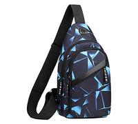 2022 Korean Version Chest Bag Men's Fashion Camouflage Men's Messenger Bag Cloth Leisure Bag Canvas Small Backpack Shoulder Bag (Blue, One Size)