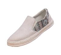 2022 Men's Spring Autumn Fisherman Casual Shoes Canvas Slip On Thick Sole Lightweight Comfortable Walking Loafers (BG1, 7)