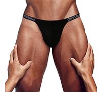 2022 Mens Thong Underwear Mens Thong Underwear No Physical Lines Mens Sports Underwear Men Shorts (Black, XL)