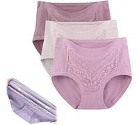 2022 Newest Plus Size Leakproof Lace Cotton Panties,Sexy Lace Underwear Tummy Control Stretch Briefs,High Waisted Full Coverage Stretch Menstrual Period Briefs for Women (3XL, 3Pcs-B)