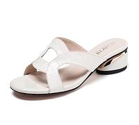2022 Newest Womens Low Block Heel Sandals Ladies Fashion Slide Sandals Open Back Chunky Heel Sandals Casual Evening Party Sandals UK Size 3-7