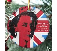 2022 Queen Elizabeth II Bauble, The Queen Memorial Ornament, The Queen’s Platinum Jubilee, Commemorative Christmas, Remembering Her Majesty (Queen Union Jack)