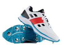 2022 Velocity 3.5 Spike Adult Cricket Shoes - WHITE/AQUA - NEW FOR 2023 (8 UK)
