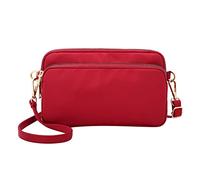 2022 Women's New Nylon Fashion Portable One Shoulder Crossbod Bag over The Shoulder Bag (Red, One Size)