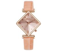 2022 Women's Watches Ultra-Thin Minimalist Waterproof - Fashion Wrist Watch for Women Leather Band Big Face Ladies Leather Wristband Women's Watch Quartz Watch Gift (Amber Pink)