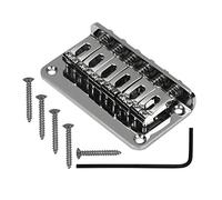 2023 1 PCS Metal Chrome Fixed Guitar Bridge 78mm 6 Saddle Hardtail Bridge For Most 6-String Electric Guitar Replacement Accessory