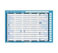 2023-2024 Mid Year Planner A1 Large Laminated Academic Wall-Planner 88CM X 58CM with Dry Wipe Marker Pen & Sticker Dots