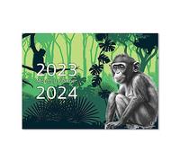 2023/2024 Monthly Planner Monkey Green