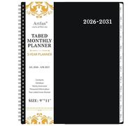 2023-2027 Monthly Planner,5 Year Monthly Planner from Jan.2023,Dec.2027, 60 Monthly Planner, 9"x11", Monthly Calendar 2023-2027 with Tabs + Double-Side Pocket + Durable Polypropylene Cover,Black