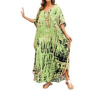 2023 Beach Blouse Quick Drying Dyeing Loose Size Holiday Gown Beach Skirt Bikini Shirt 1D02 Swim Suit Cover up (Mint Green, One Size)