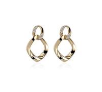 2023 Double Layer Ring Link Micro-Set Earrings for Women, Exquisite Minority Design, Versatile Ear Studs
