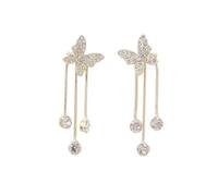 2023 Full Butterfly Tassel Earrings Trendy Korean Style High-end Design Sense Water Minority