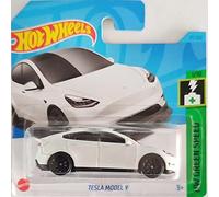 2023 Hot Wheels Tesla Model Y (White) 1/10 HW Green Speed 37/250 (Short Card) HKG28