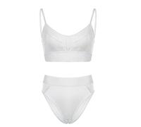 2023 New Contrast Adjustable Shoulder Strap V Neck Bra Sexy Briefs Sports Bra Set Pack Briefs Plus Size Underwear for Women White
