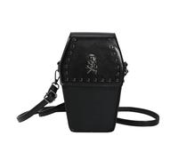 2023 New Crossbody Bag Halloween Coffin Shape Purse Small Cellphone Bag Festival Gothic Bag for Girl Women Rivet Handbag Vintage Shoulder Bags