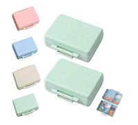 2023 New Daily Pill Organizer, 9 Compartments Portable Sealed Pill Box, Travel Pill Organizer, Waterproof Design Pill Box for Wallet Pocket to Hold Vitamins, Cod Liver Oil & Medications (H-2PC-Green)