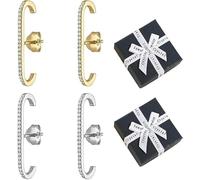 2023 New Wrap Earlobe Studs, 925 Silver Minimalist Suspender Ear Cuff Earrings Wrap Earlobe Studs, Wrap Earlobe Studs For Teen Girls Trendy (Silver+Gold)