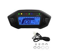 2023 Newly 7 Colors Digital Speedometer Moto Dashboard 10000RPM Motorcycle Display Odometer Tachometer For 1,2,4 Cylinder Odometer(Color5)
