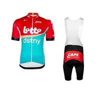 2023 Pro Team LOTTO Cycling Jersey Set For Men,Breathable MTB Bike Shirt Bib Short Kits GEL Paddad (L)