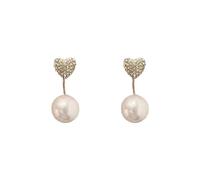 2023 Simple Heart Earrings, a pair of two-in-one pearl, small group design, versatile
