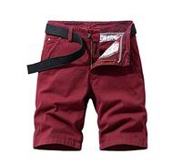 2023 Spring Men Cotton Solid Shorts Summer Casual Fashion Jeans for Beach Pants Men Short Red