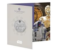 2023 Star Wars R2-D2 and 3-CPO UK 50p Brilliant Uncirculated Coin in Mint Pack