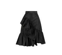 2023 Summer Women's Black Skirt Midi Skirts Ruffle Edge Irregular A-Line Skirt for Women Fashion Korean Style Harajuku Y2k Girls-Black-XL