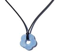 2023 Trend Acrylic Flower Pendant Necklace For Girls Women Long Wax Line Necklace Korean Fashion Jewelry Choker Adjustable Wax Line Chain