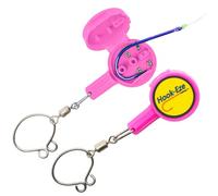 2023 Updated Design Hook Eze Fishing Gear Knot Tying Tool | Pack of 2 | Protect From Fish Hooks | Tie Knots Easily | Cool Gadgets | Ice & Fly Fishing Gifts for Beginner Anglers - Pink