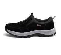 2023 Walking Shoes For Men Outdoor Hiking Orthopedic Shoes With Arch Support Slip On Waterproof Anti-Slip Lightweight Loafers Fashion Low-top Safety Sneakers (Color : Black, Size : 8.5 UK)
