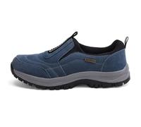 2023 Walking Shoes For Men Outdoor Hiking Orthopedic Shoes With Arch Support Slip On Waterproof Anti-Slip Lightweight Loafers Fashion Low-top Safety Sneakers (Color : Blue, Size : 9 UK)